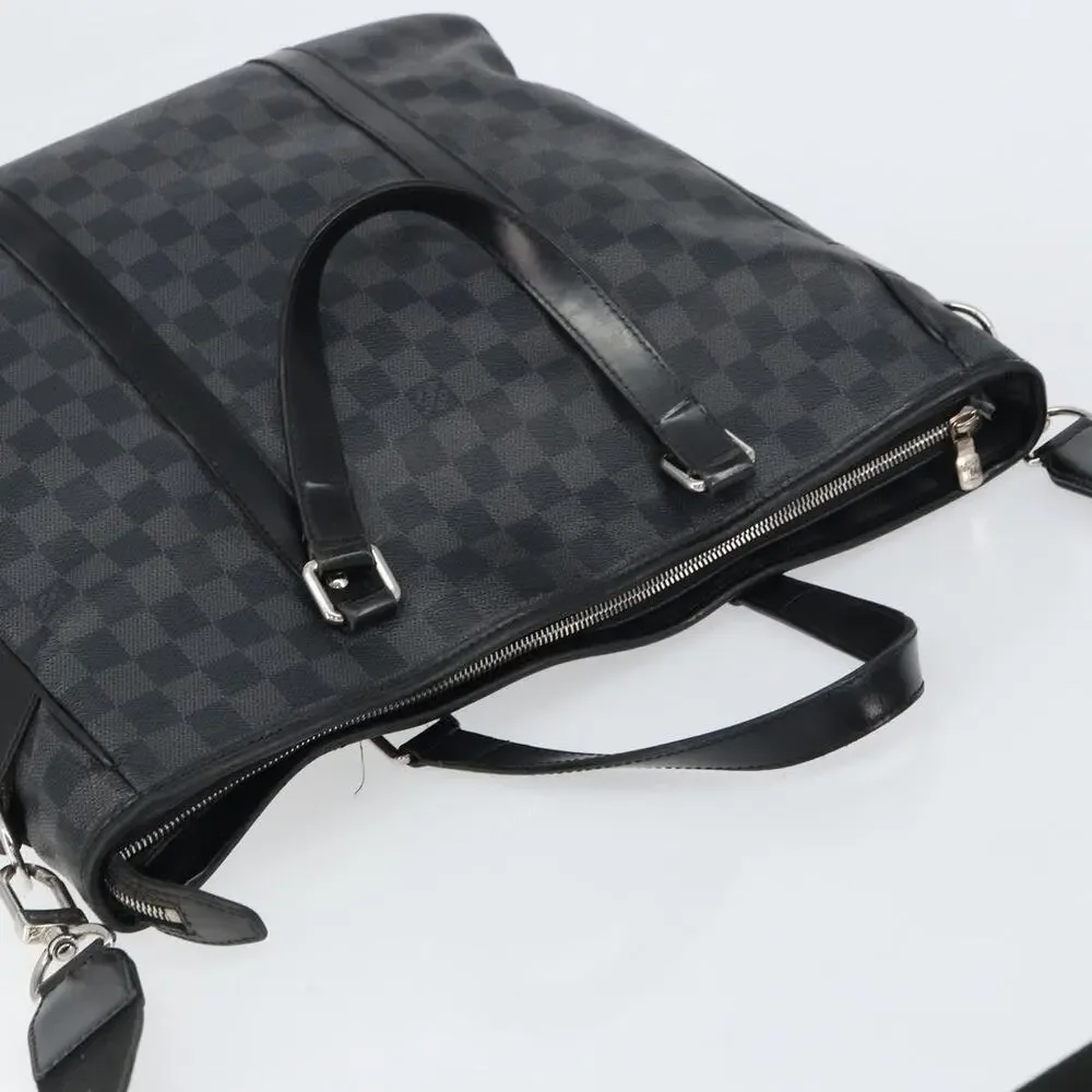 Louis Vuitton Damier Graphite Tadao Shoulder Bag Black
